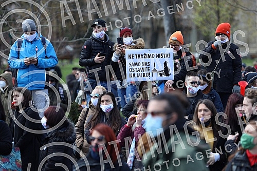 Freelancers protest against the proposal to amend the Law on personal income tax, which was adopted by the Government in front of the National assembly of Serbia.Protest frilensera zbog predloga za izmenu Zakona o porezu na dohodak gradjana koji je