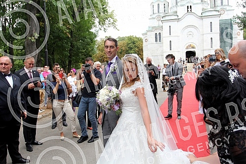 Wedding at Oplenac, in the church of St. George - Prince Djorde Karadordevic and Felon Rajon Karadordevic (Fallon Rayman).Svadba na Oplencu, u crkvi Svetog Djordja - Princ Djorde Karadordevic i Felon Rajman Karadordevic (Fallon Rayman)