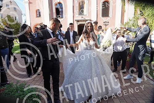 Bojana Rodic and Mirko Sijan, accompanied by relatives and friends, arrived for the wedding in the Church in Surcin, where Mirko was baptized as a baby.