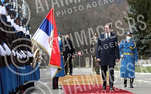At the Topcider Guard House, Serbian President Aleksandar Vucic, Defense Minister Nebojsa Stefanovic and Chief of General Staff Milan Mojsilovic attended a presentation on the results of the analysis of the state of functional and operational capabil
