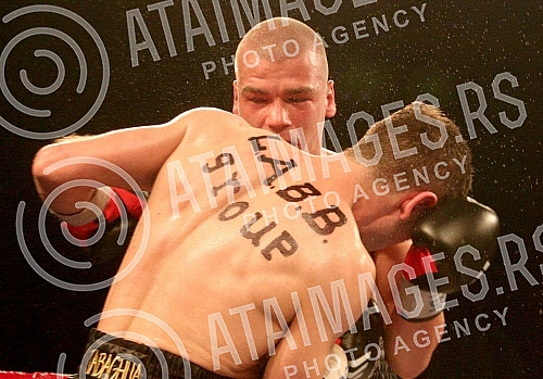 Pinki boxing night. Welter: Stefan Stevanovic (Serbia) vs Karlo Tabaghua (Sweden) Bout for IBF Youth welter title.Vece profi boksa u Pinkiju, Velter kategorija: Stefan Stevanovic (Srbija) - Karlo Tabaghua (Svedska). 