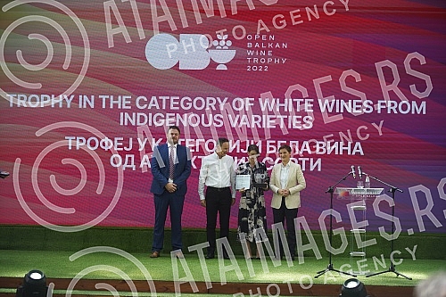 The President of the Government of the Republic of Serbia, Ana Brnabic, attended the awarding of the Wine Trophy of the Open Balkans as part of the First International Wine Fair Wine Vision of the Open Balkans in Hall 1 of the Belgrade Fair.Predsed