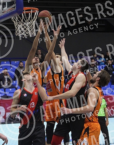 Match of the 10 rounds of the ABA League 2 played in the Ranko Zeravica hall between KK Dynamic and KK Zrinjski (Mostar).Utakmica 10 kola ABA lige 2 odigrana u hali Ranko Zeravica izmedju KK Dynamic i KK Zrinjski (Mostar). 