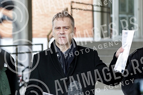 In front of the Third basic prosecutor's office, a press conference was held by the deputy president of the Party of freedom and justice, Borko Stefanovic, on the topic 