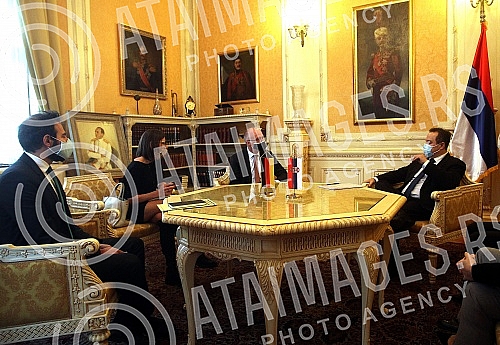 In the House of the National assembly in the Diplomatic salon held a meeting of the President of the assembly Ivica Dacic with ambassador of Germany Thomas Schieb. U Domu Narodne skupstine u Diplomatskom salonu odrzan  sastanak predsednika Skupstin