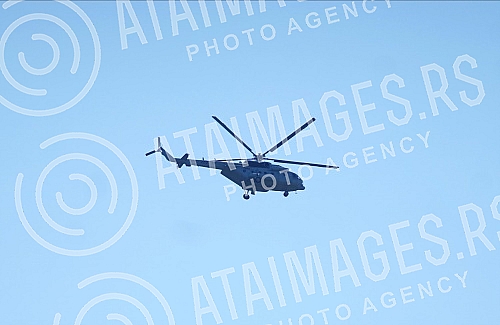 The KFOR helicopter is in charge of the region of the administrative crossing Jarinje, in the part of Kosovo and Metohija.Helikopter KFOR-a nadlece region administrativnog prelaza Jarinje, na delu Kosova i Metohije.