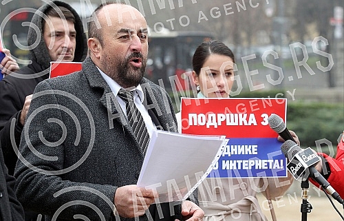 Dveri Vice President Ivan Kostic and Milovan Jakovljevic held a press conference on Dveri Vice President Ivan Kostic and Milovan Jakovljevic held a press conference on