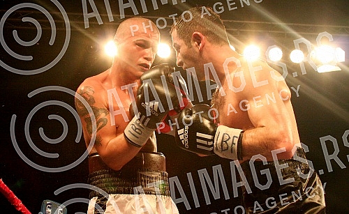 Pinki boxing night. Welter: Stefan Stevanovic (Serbia) vs Karlo Tabaghua (Sweden) Bout for IBF Youth welter title.Vece profi boksa u Pinkiju, Velter kategorija: Stefan Stevanovic (Srbija) - Karlo Tabaghua (Svedska). 