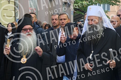 After the service in the Cathedral, His Holiness Serbian Patriarch Porfirije, accompanied by Metropolitan Hrizostom of Daborbosna, bishops, priests and numerous people, walked through the center of Sarajevo, from the Cathedral to the Old Church in Ba After the service in the Cathedral, His Holiness Serbian Patriarch Porfirije, accompanied by Metropolitan Hrizostom of Daborbosna, bishops, priests and numerous people, walked through the center of Sarajevo, from the Cathedral to the Old Church in Ba