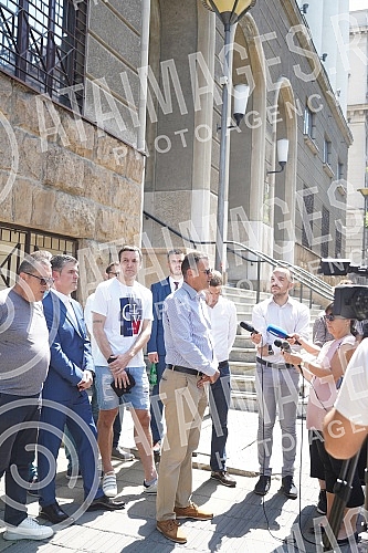In front of the Supreme Court of Cassation, the press conference of the Democratic Party of Serbia regarding the decision of the Court of Appeal in the case in which the vice-president of that party, Uros Jankovic, was convicted of embezzlement with 