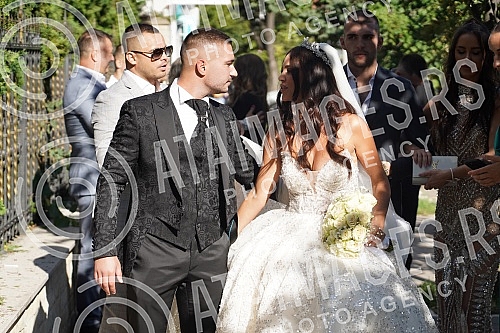 Bojana Rodic and Mirko Sijan, accompanied by relatives and friends, arrived for the wedding in the Church in Surcin, where Mirko was baptized as a baby.