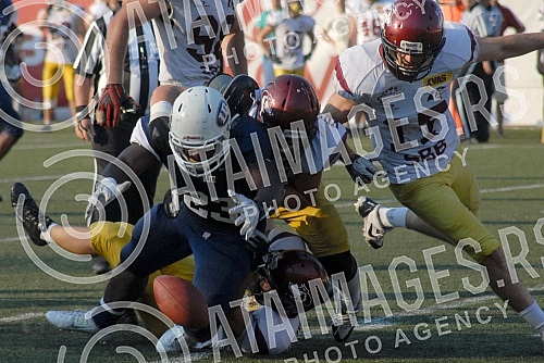 Final four Belgrade Europe Champions League odrzan na stadionu Vozdovac (TC Stadion) u Beograd. Prva polufinalna utakmica izmedju SBB Vukovi (Belgrade/Serbia) i London Blitz (Great Britain).