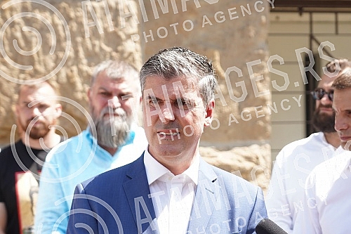 In front of the Supreme Court of Cassation, the press conference of the Democratic Party of Serbia regarding the decision of the Court of Appeal in the case in which the vice-president of that party, Uros Jankovic, was convicted of embezzlement with 