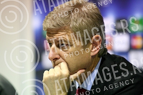 Konferencija za medije FK Partizan i Arsenal FC (England) posle utakmice u grupnoj fazi takmicenja Grupe H (Group H, Champions League) odigrane na stadionu Partizana.