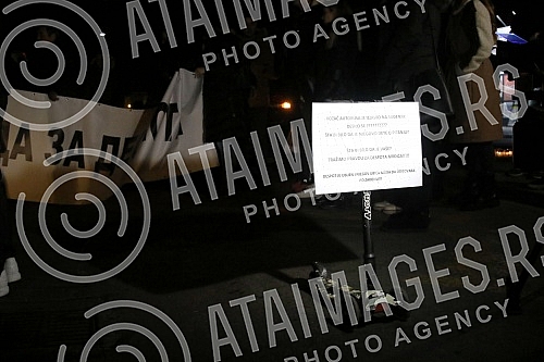 Parents, family and friends of little Despot Mrdjic, who was killed in Prvomajska Street in Zemun on November 24, 2020, when his leg was stuck in the door when getting off the bus, gathered tonight, on the anniversary of his death, and blocked traffi Parents, family and friends of little Despot Mrdjic, who was killed in Prvomajska Street in Zemun on November 24, 2020, when his leg was stuck in the door when getting off the bus, gathered tonight, on the anniversary of his death, and blocked traffi