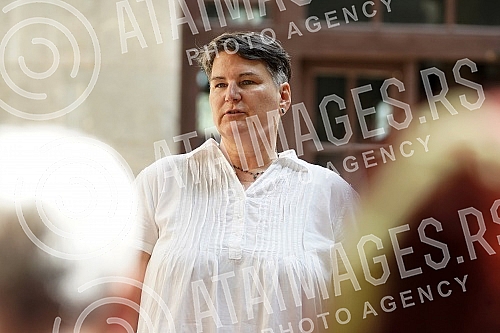 Press conference on the occasion of the opening of the summer theater stage THEATER (which will be located in the yard of the Captain Misina building - Rectorate of the University of Belgrade). Konferencija za medije povodom otvaranja letnje pozori