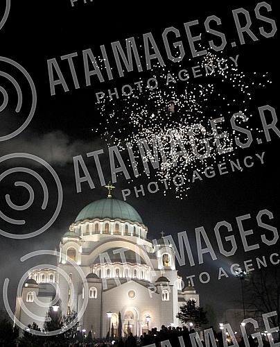 Proslava, sa vatrometom, Srpske (Pravoslavne) Nove godine ispred Hrama Svetog Save. Proslava, sa vatrometom, Srpske (Pravoslavne) Nove godine ispred Hrama Svetog Save.