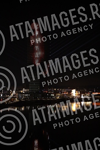 On the facade of the Belgrade Tower, the new symbol of Belgrade, in the first hour after midnight, the messages 