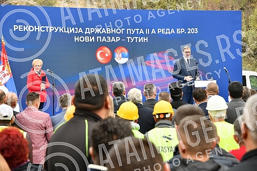 Serbian President Aleksandar Vucic attended the opening ceremony of the reconstructed road Novi Pazar - Tutin.Predsednik Srbije Aleksandar Vucic prisustvovao je ceremonije otvaranja rekonstruisanog puta Novi Pazar - Tutin.
