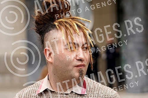 Stefan Djuric Rasta is leaving the court after reaching an agreement in the First Basic Court in Belgrade on admitting guilt for illegal possession of drugs, which he concluded with the Belgrade Higher Public Prosecutor's Office, and was sentenced to