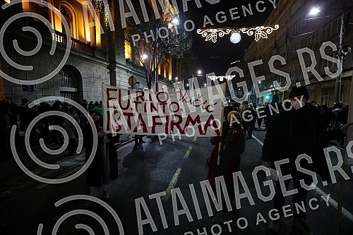 In front of the Presidency, a protest is being held against the excavation of lithium and pine on the territory of the whole of Serbia, under the name 