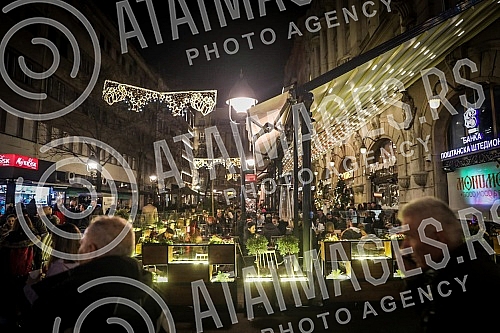 Atmosphere in the center of Belgrade on New Year's Eve.Atmosfera u centru Beograda uoci Nove godine.