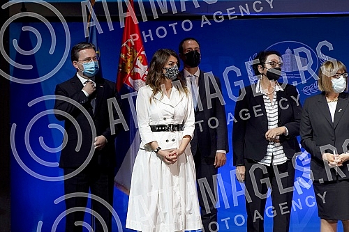 The Prime Minister of the Republic of Serbia, Ana Brnabic, presented the results of the work in the first 100 days of the government in Kombank Hall, and all members of the Government of the Republic of Serbia attended the presentation of the results