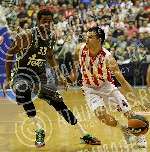 Utakmica sedmog (7.) kola Evrolige (7th Round Group A Turkish Airlines Euroleague) izmedju KK Crvena zvezda Telekom (Belgrade, Serbia) i Real Madrid (Madrid, Spain) odigran u Hali Pionir. 