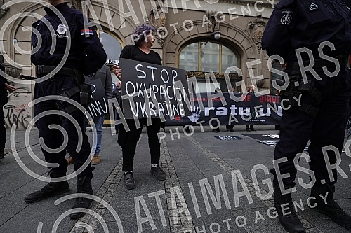 Women in Black organized a protest in Knez Mihailova Street in black and silent 