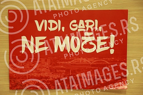 Protest group press conference Look, Gari, no way! which first met a year ago.Konferencija za novinare Protestne grupe Vidi, Gari ne moze! koja se prvi put okupila pre godinu dana