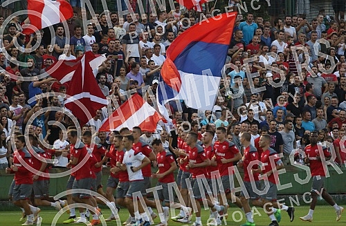 Training of FK Crvena Zvezda football players before qualifying for the Champions League and the match against FK Salzburg.Trening fudbalera FK Crvena zvezda pred utakmicu kvalifikacija za Ligu Sampiona i meca sa FK Salzburg.
