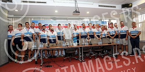 Arrival of the Serbian water polo team at the airport 