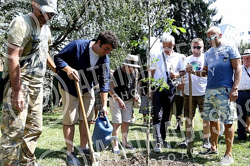 The 9th Days of Danilo Bata Stojkovic, Actors planted trees in honor of Ljubisa Samardzic and Nebojsa Glogovac.Deveti dani Danila Bate Stojkovica, Glumci sadili drvece u cast Ljubise Samardzica i Nebojse Glogovca.