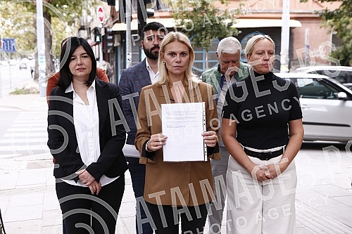 The media conference of the City Committee of the Party of Freedom and Justice, on the occasion of the presentation of the proposal for the Decision on advertising betting shops and casinos in the territory of the city of Belgrade, was held in front 