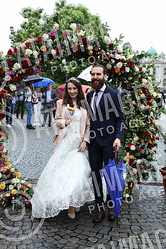 In front of the Old Palace, the event Wedding for Imagination - 21st Collective Wedding was held.Ispred Starog dvora odrzana je manifestacija Svadba za mastanje - 21. Kolektivno vencanje.