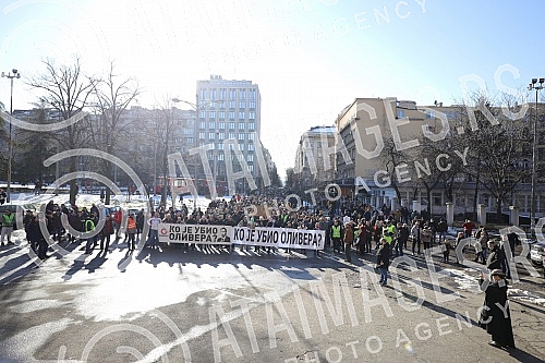On the fourth anniversary of the murder of Oliver Ivanovic, citizens and opposition leaders gathered in front of the Presidency of the Republic of Serbia, and then went for a walk along the route to the Church of St. Mark under the slogan On the fourth anniversary of the murder of Oliver Ivanovic, citizens and opposition leaders gathered in front of the Presidency of the Republic of Serbia, and then went for a walk along the route to the Church of St. Mark under the slogan