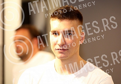 Press conference of Serbian basketball player Bogdan Bogdanovic on the occasion of the children's basketball camp.Pres konferencija srpskog kosarkaskog reprezentivca Bogdana Bogdanovic povodom decijeg kosarkaskog kampa. 