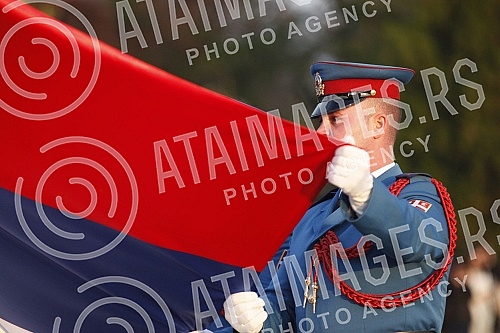 Honorary units of the Serbian Army Guard from the Sava Terrace of the Belgrade Fortress fired honorary artillery fire in honor of the Day of Reconciliation in the First World War - a national holiday in the Republic of Serbia. Pocasne jedinice Gard