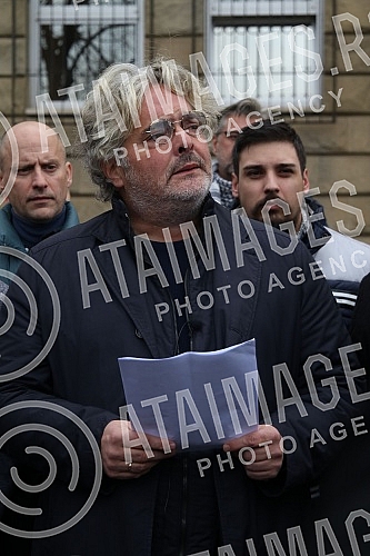 A press conference was held in front of the Special Department for Organized Crime and Corruption of the High Court The People's Party and the Free Serbia Movement on the occasion of filing criminal charges against the Prime Minister of Serbia Ana Br