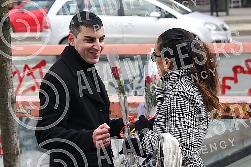 At the Terazije Fountain, representatives of the At the Terazije Fountain, representatives of the