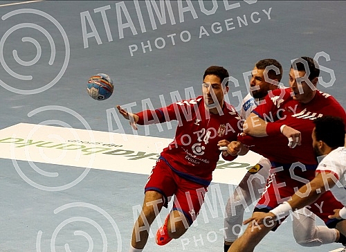 The first qualifying match for the Mens EHF EURO 2022 between Serbia and France. Prva utakmica kvalifikacija za EHF Evropsko prvenstvo 2022 . izmedju Srbije i Francuske 