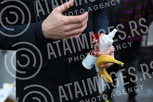 Street artist and architect Andrej Josifovski, better known as the Pianist, set up a new, unusual installation in front of the National Assembly of Serbia as part of the Street artist and architect Andrej Josifovski, better known as the Pianist, set up a new, unusual installation in front of the National Assembly of Serbia as part of the