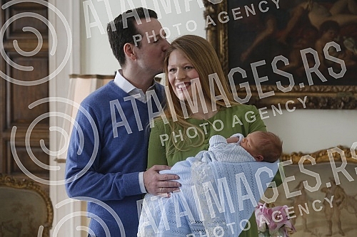 His Royal Highness Prince Philip Karadjordjevic and Danica Karadjordjevic with his son Stefan at the White Palace.Njegovo Kraljevsko Visocanstvo Princ Filip Karadjordjevic i Danica Karadjordjevic sa sinom Stefanom na Belom dvoru.