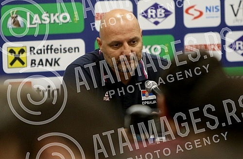 Press conference on the departure of the senior men's national team of Serbia to the World Cup in China.Konferencija za medije u hotelu Crown Plaza povodom odlaska seniorske muske reprezentacije Srbije na Svetsko prvenstvo u Kinu.