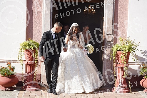 Bojana Rodic and Mirko Sijan, accompanied by relatives and friends, arrived for the wedding in the Church in Surcin, where Mirko was baptized as a baby.