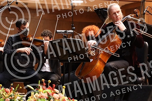 The concert of the chamber ensemble of 13 strings and Denis Shapovalov (cello and electric cello) as part of the 53rd edition of BEMUS was held in the great hall of Kolarac's endowment, and Shapovalov performed a program - 