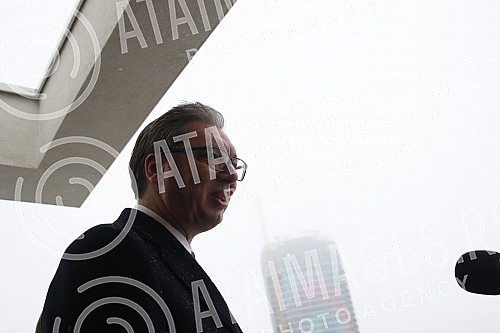 The President of Serbia Aleksandar Vucic and the President of the company 