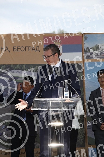  The President of the Republic of Serbia, Aleksandar Vucic, attended the ceremony of laying the foundation stone for the construction of a vaccine factory for the Chinese company Sinofarm, with the joint investment of Serbia, the People's Republic of