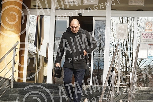 Departure of Predrag Koluvija and a lawyers from the Prosecutor's Office for Organized Crime, where a preparatory hearing was scheduled in the case of 