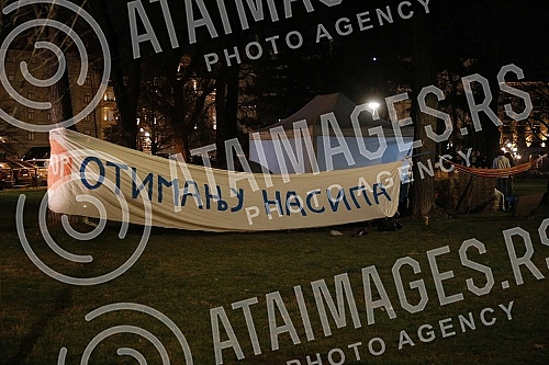 In front of the building of the Presidency, a protest initiative of the Start - Change and the Association of Environmental Organizations of Serbia with a request to permanently ban the exploration and exploitation of pine and lithium on the territor